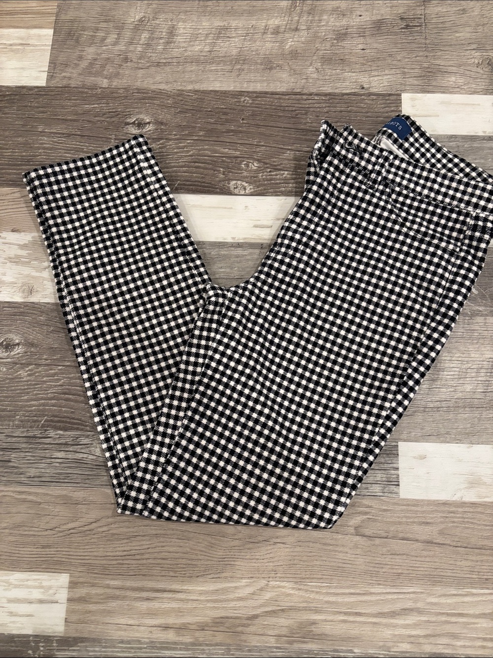 Velour Black and White Checkered Women’s Pants